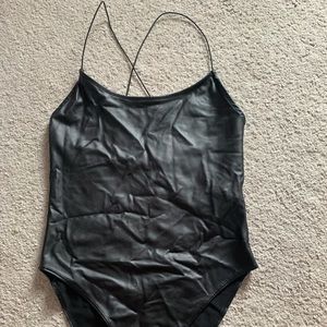Forever 21 faux leather bodysuit